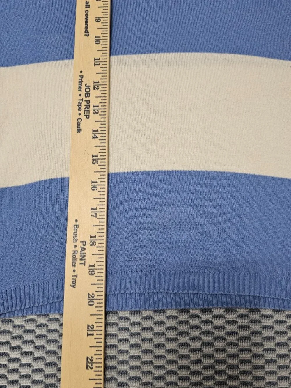 Pink Soda Retro Striped Knit Top Blue White Y2K Preppy Polo Collar 3/4 Sleeve - Picture 6 of 6